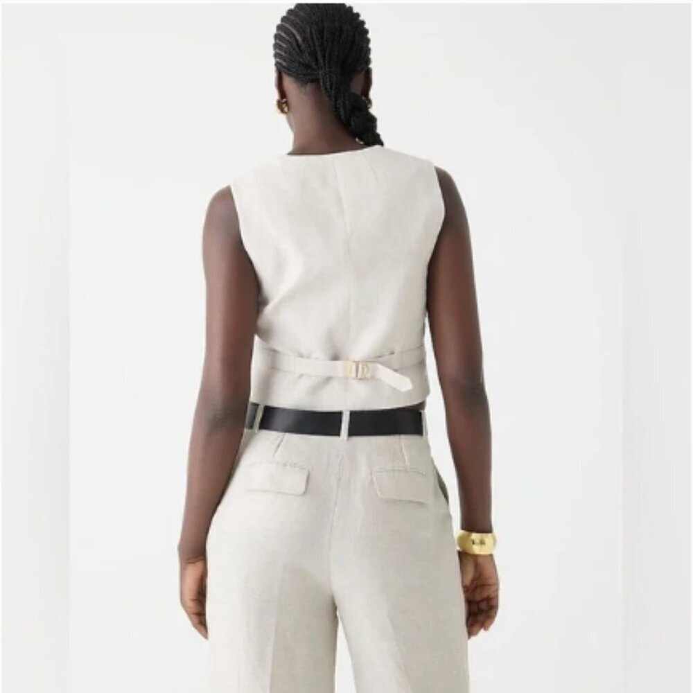 J. Crew Classic vest in stretch linen blend CA761 - Picture 3 of 4